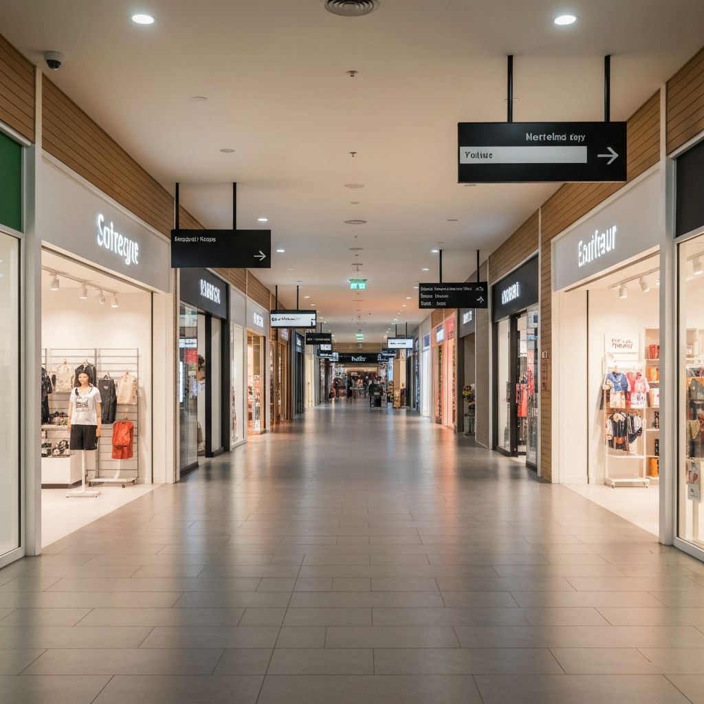 Inside Strathpine Plaza Shopping Centre — clean retail corridor with welcoming shops